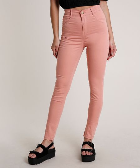 Calca-de-Sarja-Feminina-Sawary-Super-Skinny-Cintura-Super-Alta-Rose-9820349-Rose_1