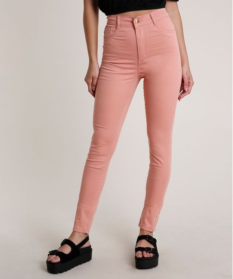 Calca-de-Sarja-Feminina-Sawary-Super-Skinny-Cintura-Super-Alta-Rose-9820349-Rose_1