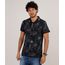 Polo-Masculina-Slim-Fit-em-Piquet-Estampada-Floral-Manga-Curta-Preta-9648175-Preto_1