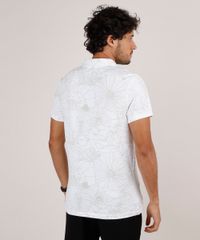 Polo-Masculina-Slim-Fit-em-Piquet-Estampada-Floral-Manga-Curta-Off-White-9648176-Off_White_2