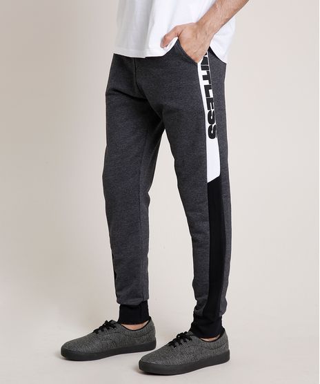 Calca-Masculina-Jogger-em-Moletom-com-Recorte-Lateral-Cinza-Mescla-Escuro-9312599-Cinza_Mescla_Escuro_1