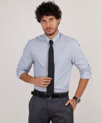 Kit-de-Camisa-Masculina-Social-Comfort-Listrada-Manga-Longa---Gravata-em-Jacquard-Cinza-9639459-Cinza_1