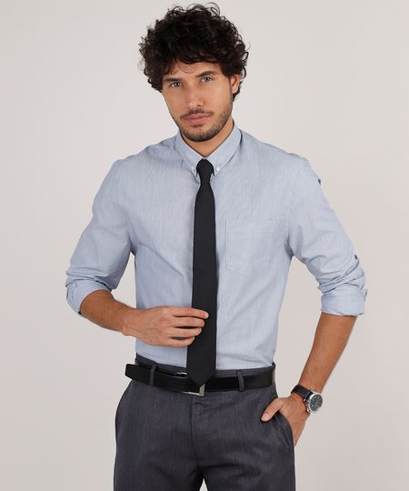 Kit-de-Camisa-Masculina-Social-Comfort-Listrada-Manga-Longa---Gravata-em-Jacquard-Cinza-9639459-Cinza_1 Kit-de-Camisa-Masculina-Social-Comfort-Listrada-Manga-Longa---Gravata-em-Jacquard-Cinza-9639459-Cinza_1