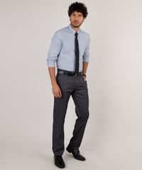 Kit-de-Camisa-Masculina-Social-Comfort-Listrada-Manga-Longa---Gravata-em-Jacquard-Cinza-9639459-Cinza_3