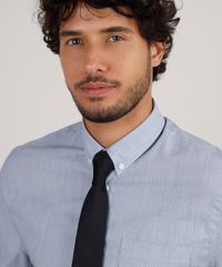 Kit-de-Camisa-Masculina-Social-Comfort-Listrada-Manga-Longa---Gravata-em-Jacquard-Cinza-9639459-Cinza_4