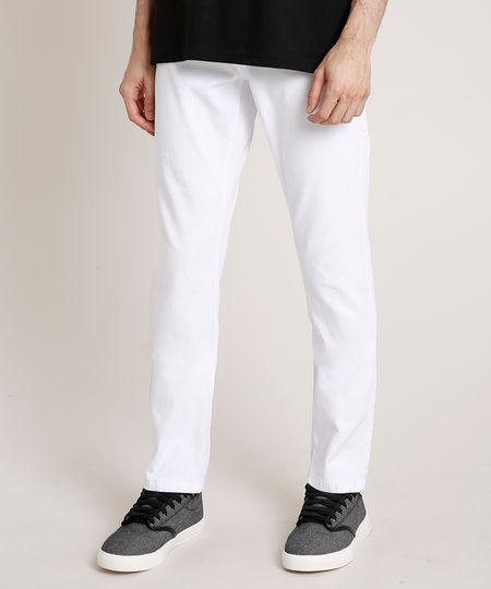 Calca-Masculina-Slim-Chino-em-Piquet-Branca-9769315-Branco_1 Calca-Masculina-Slim-Chino-em-Piquet-Branca-9769315-Branco_1