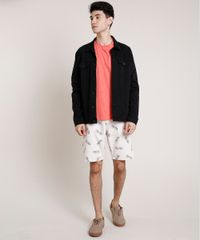 Bermuda-de-Sarja-Masculina-Reta-Estampada-de-Abacaxis-Bege-Claro-9755973-Bege_Claro_3