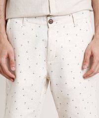 Bermuda-Masculina-Reta-Alfaiatada-Estampada-Mini-Print-de-Coqueiros-com-Linho-Bege-Claro-9769818-Bege_Claro_2