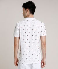 Polo-Masculina-Estampada-de-Flamingos-em-Piquet-Manga-Curta-Branca-9737529-Branco_2