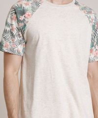 Camiseta-Masculina-Raglan-Estampada-de-Folhagem-Manga-Curta-Gola-Careca-Bege-Claro-9742101-Bege_Claro_4
