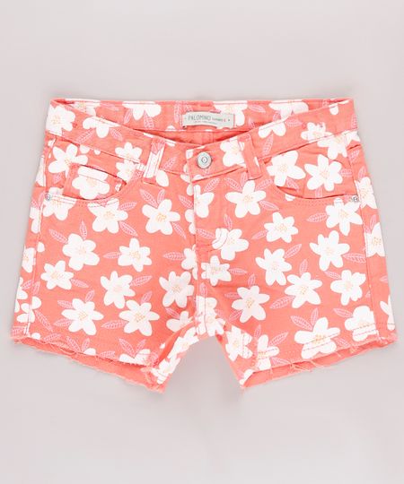 Short-de-Sarja-Infantil-Estampado-Floral-Barra-Desfiada-Coral-9746449-Coral_1