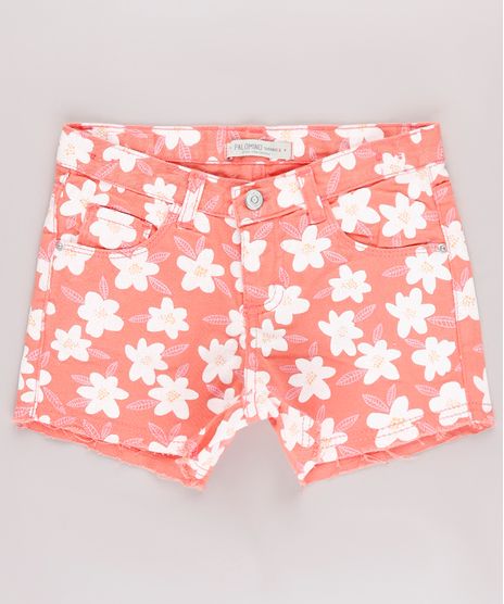 Short-de-Sarja-Infantil-Estampado-Floral-Barra-Desfiada-Coral-9746449-Coral_1