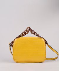 Bolsa-Feminina-Transversal-Pequena-Croco-com-Corrente-Mostarda-9604645-Mostarda_1