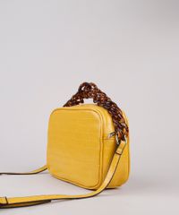 Bolsa-Feminina-Transversal-Pequena-Croco-com-Corrente-Mostarda-9604645-Mostarda_4