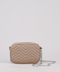 Bolsa-Feminina-Transversal-Pequena-Matelasse-com-Corrente-Bege-Escuro-9632387-Bege_Escuro_1