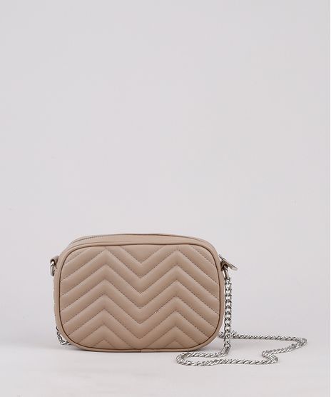 Bolsa-Feminina-Transversal-Pequena-Matelasse-com-Corrente-Bege-Escuro-9632387-Bege_Escuro_1