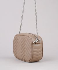 Bolsa-Feminina-Transversal-Pequena-Matelasse-com-Corrente-Bege-Escuro-9632387-Bege_Escuro_3