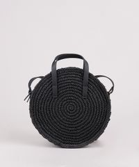 Bolsa-Feminina-de-Palha-Redonda-Transversal-Media--Preta-9602437-Preto_1