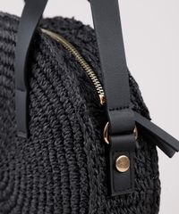 Bolsa-Feminina-de-Palha-Redonda-Transversal-Media--Preta-9602437-Preto_4