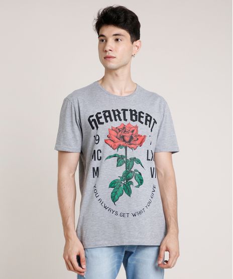 Camiseta-Masculina-Rosa--Heartbeat--Manga-Curta-Gola-Careca-Cinza-Mescla-9725611-Cinza_Mescla_1