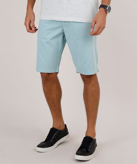 Bermuda-de-Sarja-Masculina-Slim-com-Bolsos-Verde-Agua-9831880-Verde_Agua_1