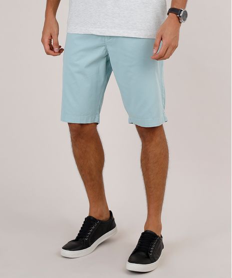 Bermuda-de-Sarja-Masculina-Slim-com-Bolsos-Verde-Agua-9831880-Verde_Agua_1