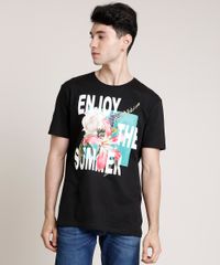 Camiseta-Masculina--Enjoy-the-Summer--Manga-Curta-Gola-Careca-Preta-9725625-Preto_1