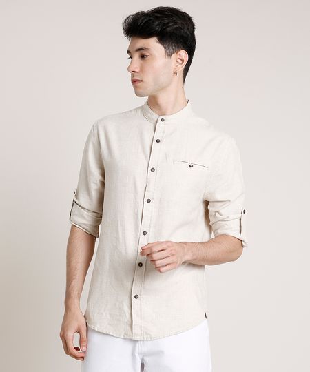 Camisa-Masculina-Tradicional-com-Bolso-Manga-Longa-Gola-Padre-Bege-Claro-9649255-Bege_Claro_1 Camisa-Masculina-Tradicional-com-Bolso-Manga-Longa-Gola-Padre-Bege-Claro-9649255-Bege_Claro_1