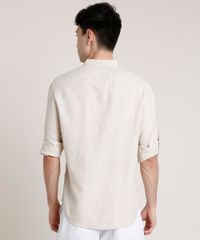 Camisa-Masculina-Tradicional-com-Bolso-Manga-Longa-Gola-Padre-Bege-Claro-9649255-Bege_Claro_2