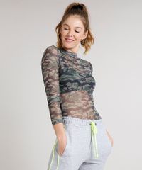 Blusa-Feminina-em-Tule-Estampada-Camuflada-Manga-Longa-Gola-Alta-Verde-Militar-9651165-Verde_Militar_1