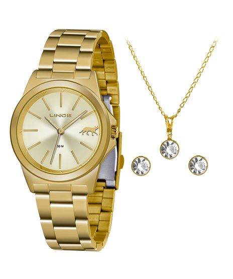 Kit-de-Relogio-Analogico-Lince-Feminino---Brinco---Colar---LRGH125L-KX22C1KX-Dourado-9849270-Dourado_1
