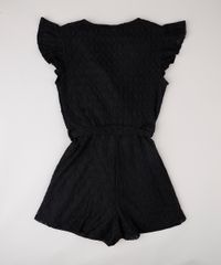 Macaquinho-Infantil-Transpassado-em-Renda-com-Faixa-para-Amarrar-Manga-Curta-Preto-9805836-Preto_2