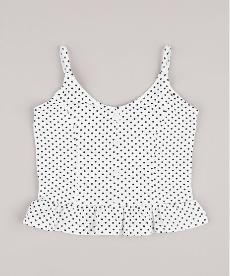 Top-Cropped-Infantil-Estampado-de-Poa-com-Babado-Alca-Fina-Branco-9805426-Branco_1