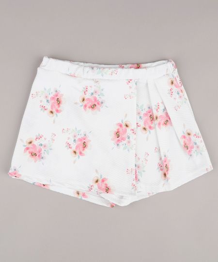 short saia de tecido estampado