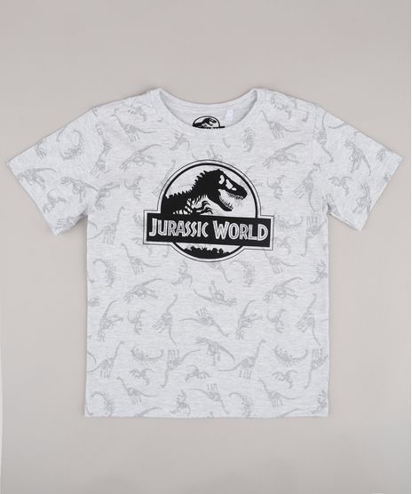 Camiseta-Infantil-Jurassic-World-Estampada-Manga-Curta-Cinza-Mescla-Claro-9818721-Cinza_Mescla_Claro_1