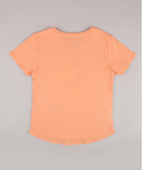 Blusa Juvenil Mickey Manga Curta Laranja Claro - cea