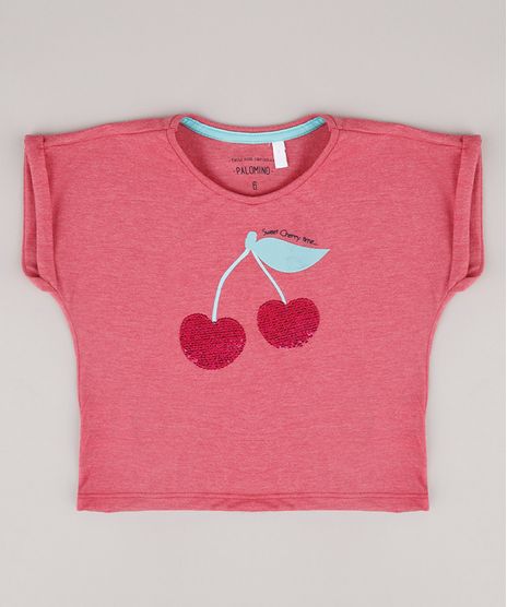 Blusa-Infantil-com-Estampa-de-Cereja-e-Paete-Manga-Curta-Rosa-Escuro-9762720-Rosa_Escuro_1