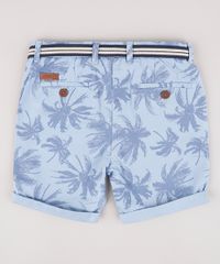 Bermuda-de-Sarja-Infantil-Alfaiatada-Estampada-de-Coqueiro-com-Cinto-Azul-Claro-9662829-Azul_Claro_2