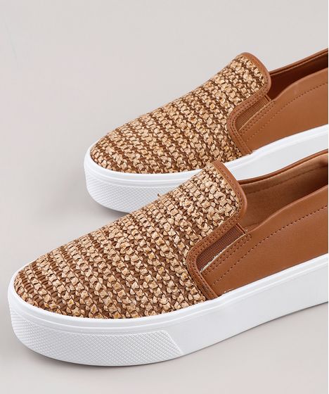 tenis flatform palha