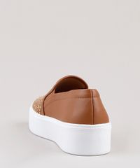 Tenis-Slip-On-Feminino-Via-Uno-Flatform-com-Recorte-em-Palha-Marrom-9828421-Marrom_3
