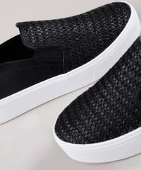 Tenis-Slip-On-Feminino-Via-Uno-Flatform-com-Recorte-em-Palha-Preto-9828422-Preto_5