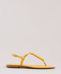 Rasteira-Feminina-Oneself-com-Aviamentos-Geometricos--Mostarda-9802906-Mostarda_1