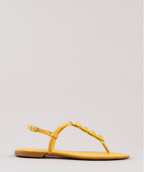 Rasteira-Feminina-Oneself-com-Aviamentos-Geometricos--Mostarda-9802906-Mostarda_1