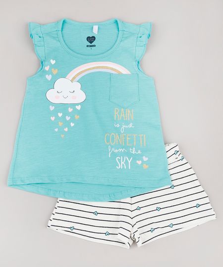 Conjunto-Infantil-de-Regata-com-Babado-Verde-Claro---Short-Listrado-Off-White-9785515-Off_White_1