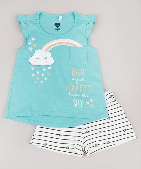 Conjunto-Infantil-de-Regata-com-Babado-Verde-Claro---Short-Listrado-Off-White-9785515-Off_White_1