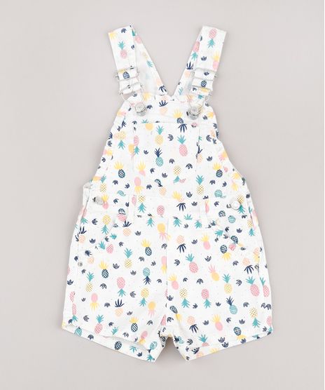 Jardineira-de-Sarja-Infantil-Estampada-de-Abacaxis-com-Babado-Off-White-9827033-Off_White_1