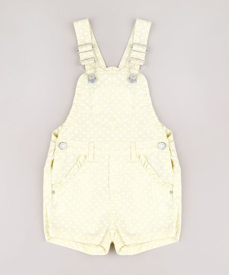 Jardineira-de-Sarja-Infantil-Estampada-de-Poa-com-Babado-Amarelo-Claro-9827031-Amarelo_Claro_1