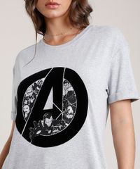 Blusa-Feminina-Os-Vingadores-Manga-Curta-Decote-Redondo-Cinza-Mescla-Claro-9804183-Cinza_Mescla_Claro_4