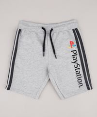 Bermuda-Infantil-PlayStation-em-Moletom-com-Faixas-Laterais-Cinza-Mescla-9734670-Cinza_Mescla_1 Bermuda-Infantil-PlayStation-em-Moletom-com-Faixas-Laterais-Cinza-Mescla-9734670-Cinza_Mescla_1