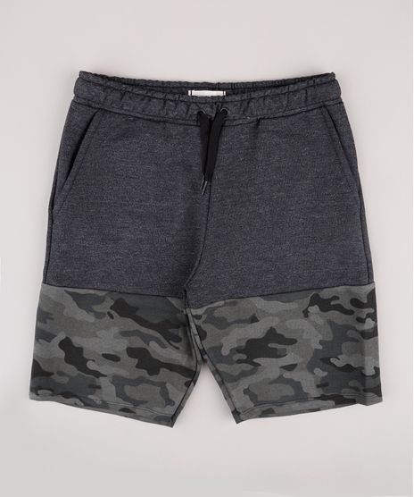 Bermuda-Infantil-em-Moletom-com-Recorte-Estampado-Camuflado-Cinza-Mescla-Escuro-9768932-Cinza_Mescla_Escuro_1